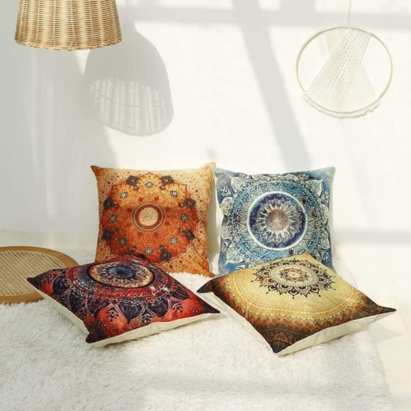 Free People 4pc Floral Boho Mandala Pillow Case - Picture 6 of 8